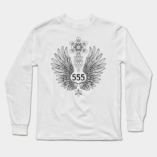 Angel Number 555 Sacred Geometry Long Sleeve T-Shirt
